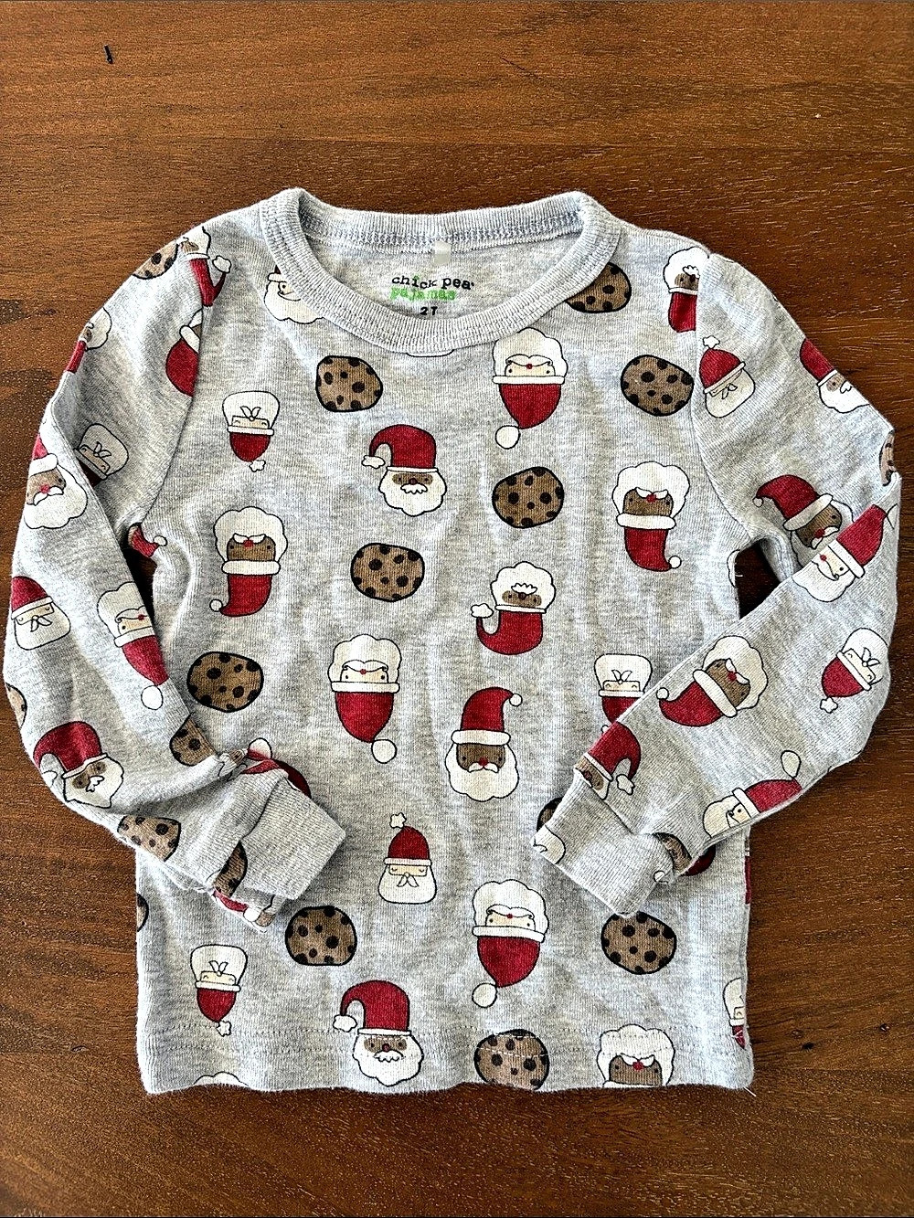 Chick Pea Santa Cookie Long Sleeve Top Size 2T